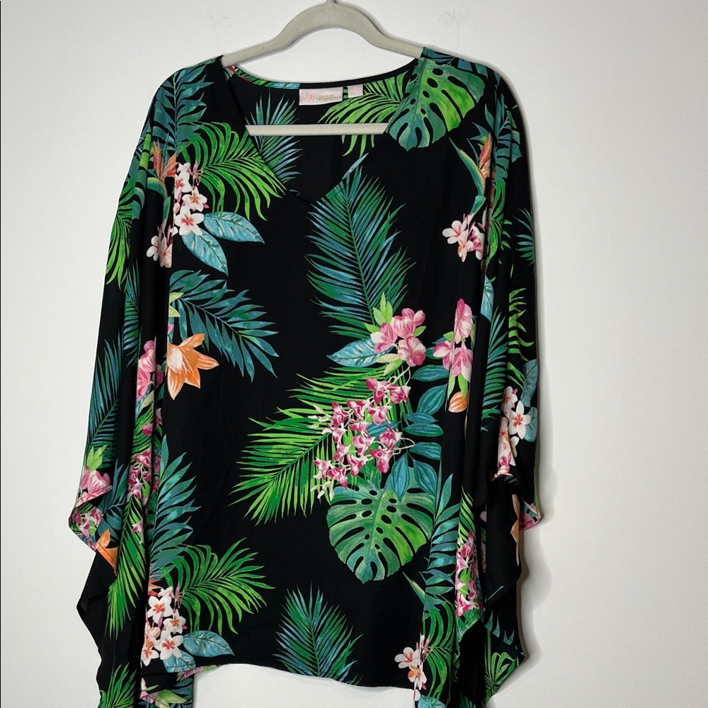 Belle by Kim Gravel Black Floral Blouse